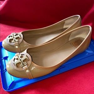 Tory Burch Patent Leather Logo Flats
